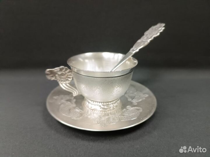 Винтажная Кофейная Пара Ложка Мельхиор Серебрение