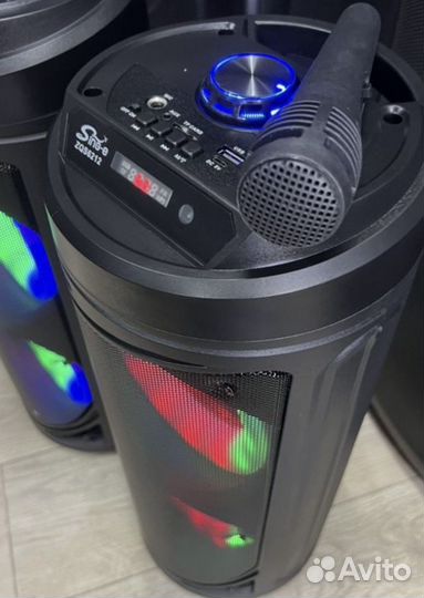 Колонки блютуз + микрофон, мощный звук
