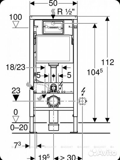 Инсталляция для унитаза Geberit Duofix UP100