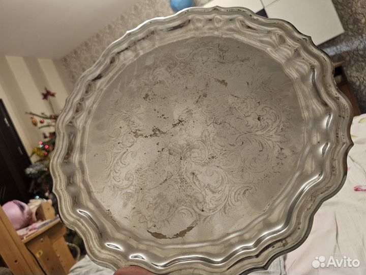 Поднос блюдо мельхиор