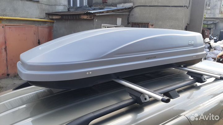 Автобокс на крышу Магнум 330 литров, 185 см, Серый