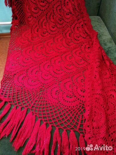 Платок шаль ручной вязки