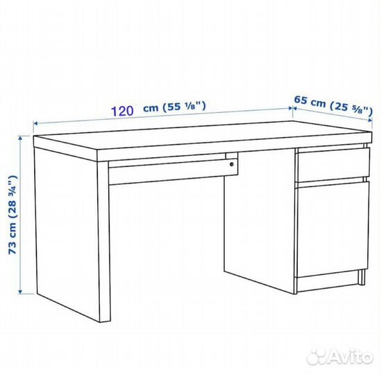 Письменный стол 120х60см ящик слева