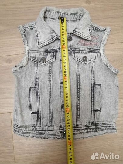 Джинсовая жилетка для девочки 7-10 лет
