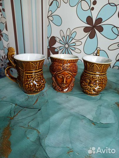 Глиняная посуда СССР и пивная хрустальная кружка