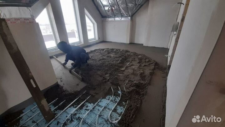 Механизированная стяжка полов в коттедже