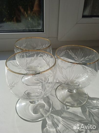 Богемский хрусталь. Рюмки на ножке