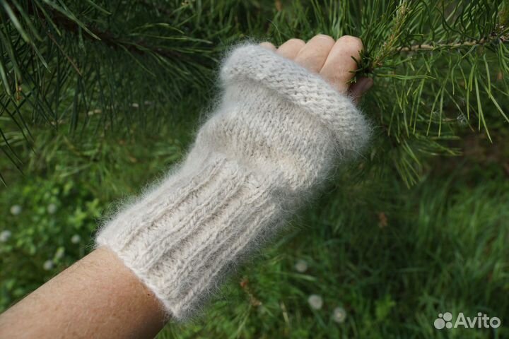 Лечебные Митенки, из пуха померанского шпица