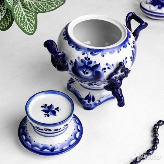 Сувенир 'Самовар', 23 см, гжель