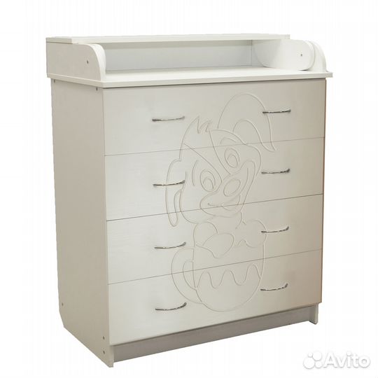 Пеленальный комод 80/4 Собака в кружке (белый)
