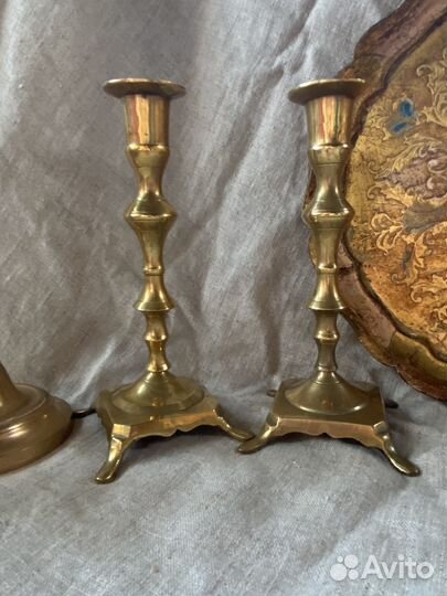 Подсвечники латунные винтаж