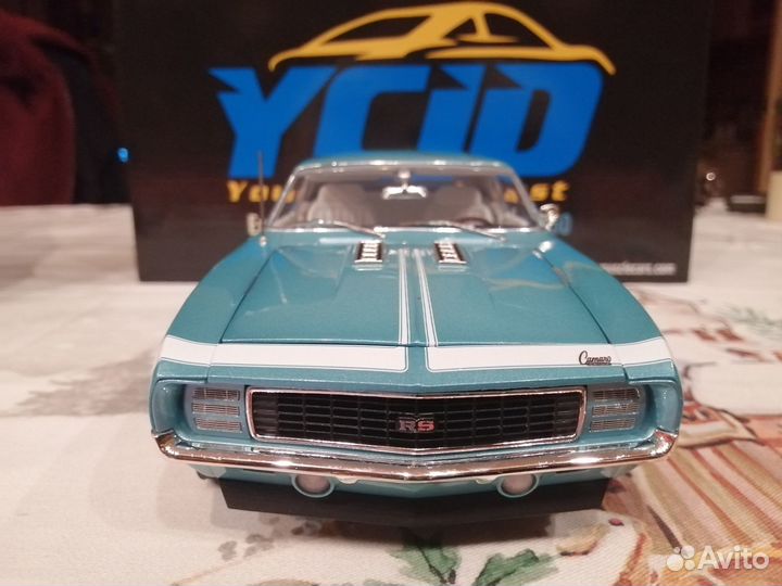 1/18 1969 Camaro RS 350 Turquoise Blue ycid acme