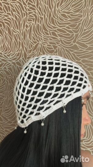 Шапка сетка кроше