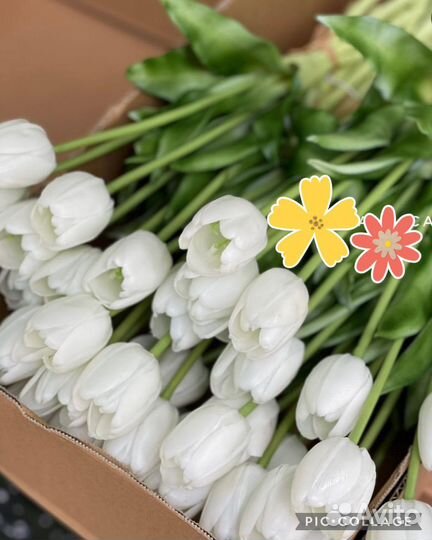 Тюльпаны силикон искусственные 39см