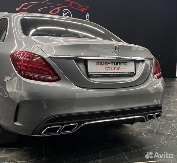 Диффузор+насадки C63 AMG для Mercedes C-class W205