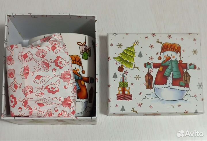 Новогодний подарок кружка с магнитом