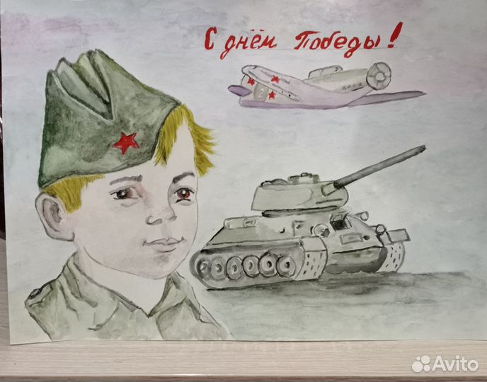 Рисунок для школы, детского сада, день победы