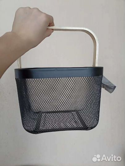 Корзинка LaDоm, квадратная, с ручкойкремовая,чёрн