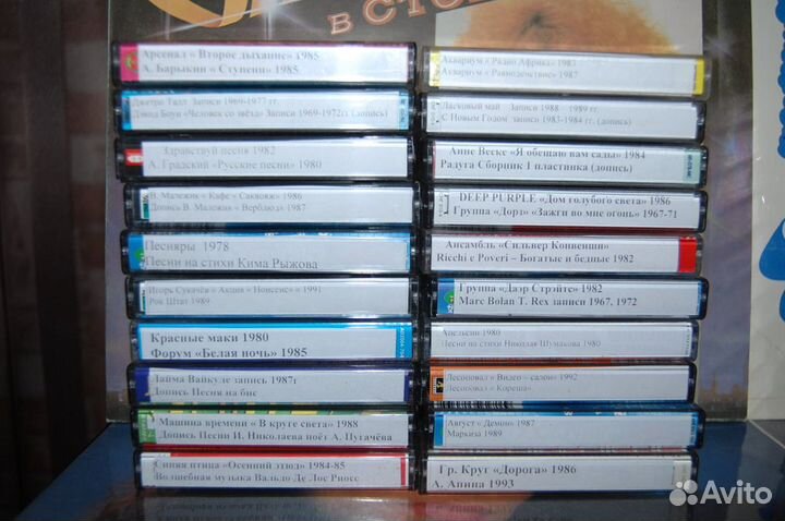 Музыка винила на кассетах