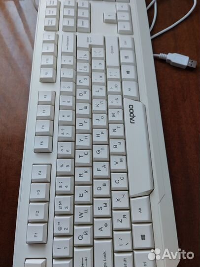 Клавиатура Rapoo USB проводная белая