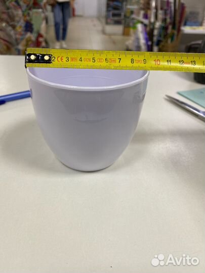 Горшок для цветов кашпо белый пластиковый