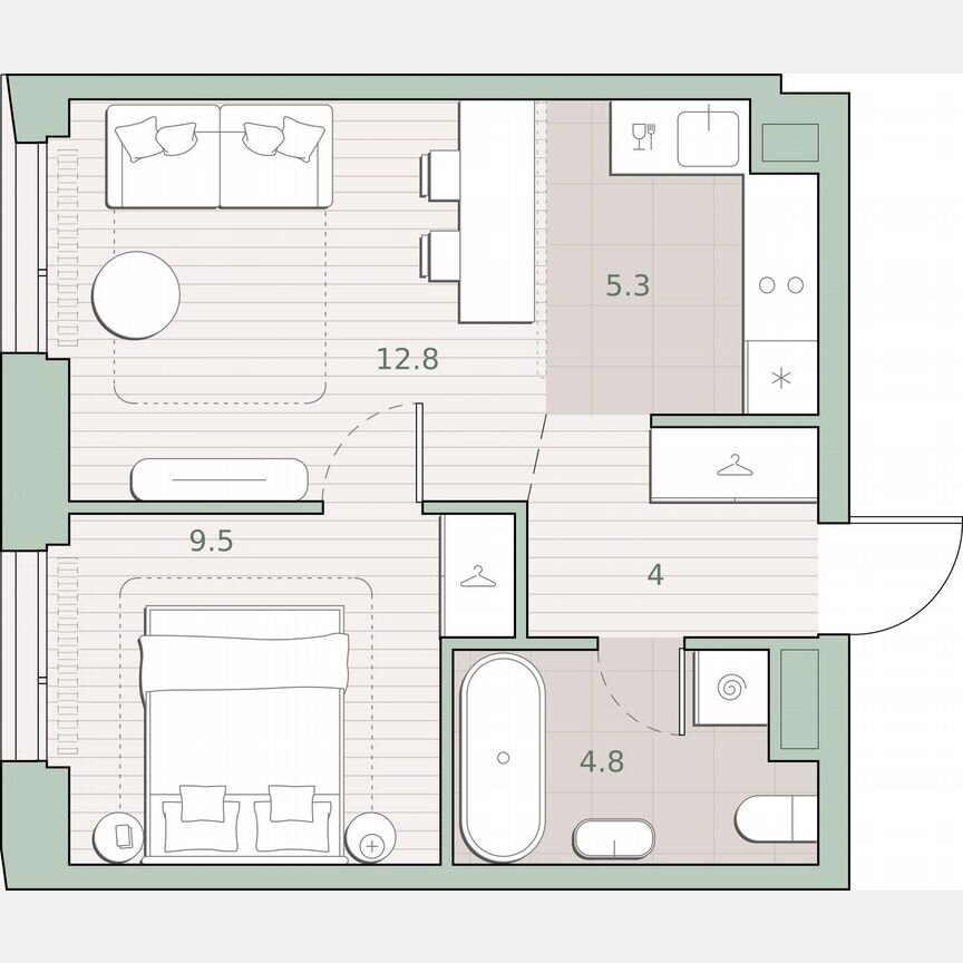 1-к. квартира, 36,4 м², 16/27 эт.