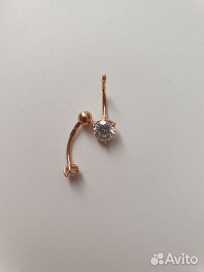 Два золотых пирсинга 585 пробы