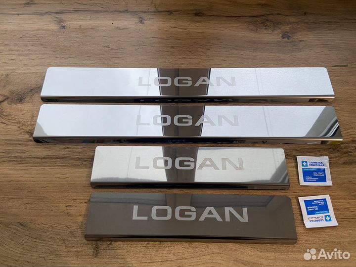 Накладки на пороги Renault Logan