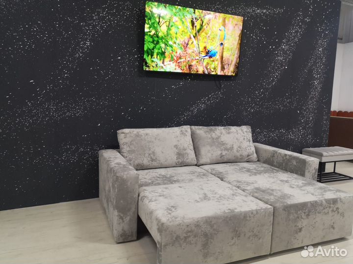 Диван раскладной Флоренция, 140х200, серый плюш