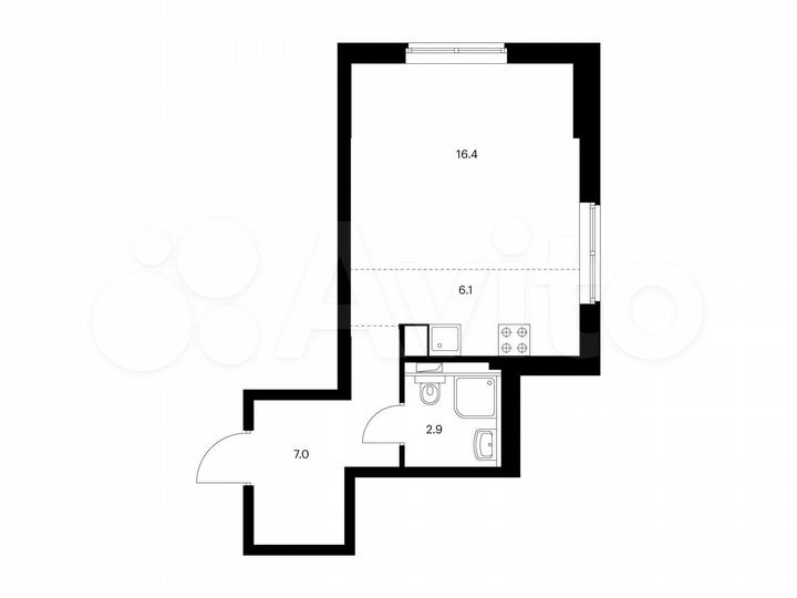 Квартира-студия, 32,4 м², 1/17 эт.