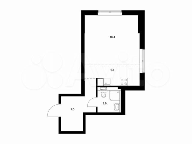 Квартира-студия, 32,4 м², 1/17 эт.