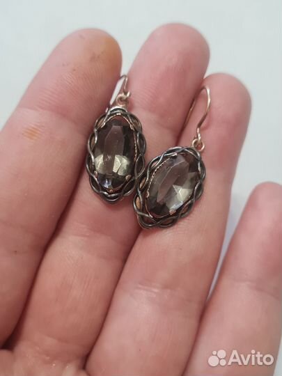 Серебряные серьги 875 проба СССР