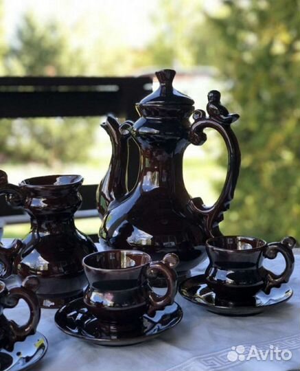 Гжельский кофейный сервиз