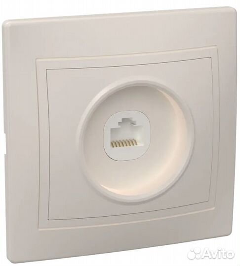 Розетка 1-мест. комп. кварта кремовый IEK