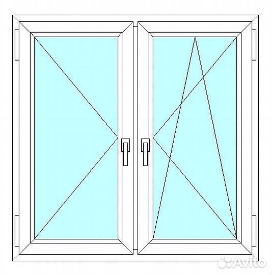 Окно veka WHS60, 2 ств., 2-кам. с/п, 1600x1500