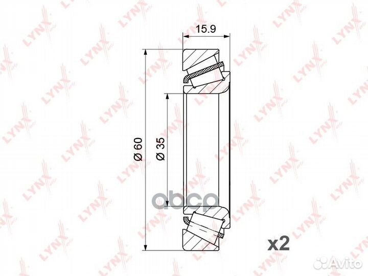 Подшипник ступицы колеса к-т 2шт. перед Dae