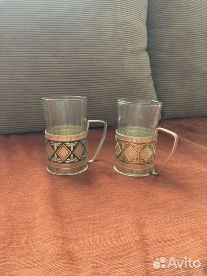 Подстаканики со стаканами СССР