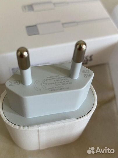 Зарядка айфон адаптер 20w + кабель lightnining