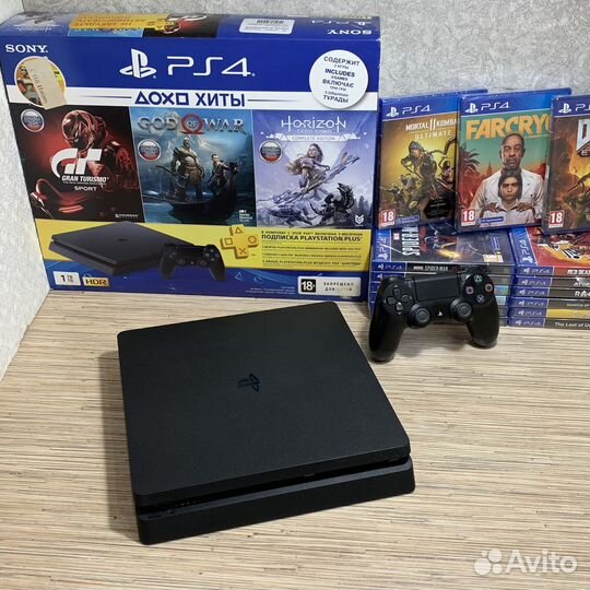 Sony PS4 Slim 1TB PlayStation 4 Гарантия + 40 Игр