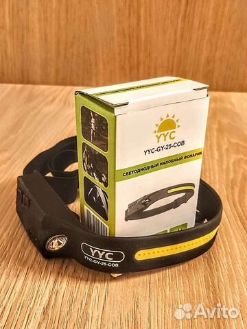 Налобный фонарь с аккумулятором на ленте COB