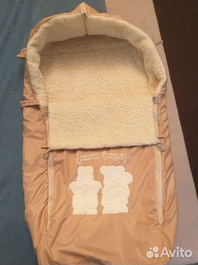 Меховой конверт/спальник для новорождённого