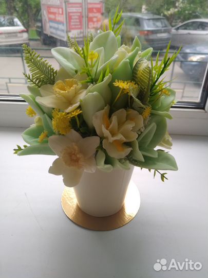 Букет из мыльных цветов