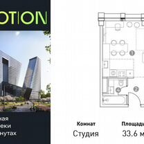 Апартаменты-студия, 33,6 м², 23/28 эт.