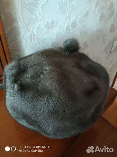 Берет, шапка норковая. На резинке