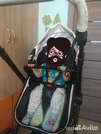 Коляска-трансформер Belecoo X6 3 в 1 бело-черный