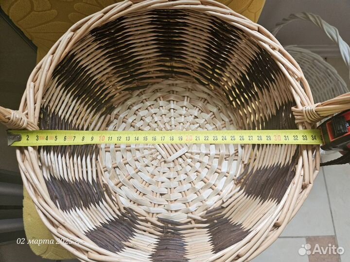 Корзина плетенная, диаметр 32-34