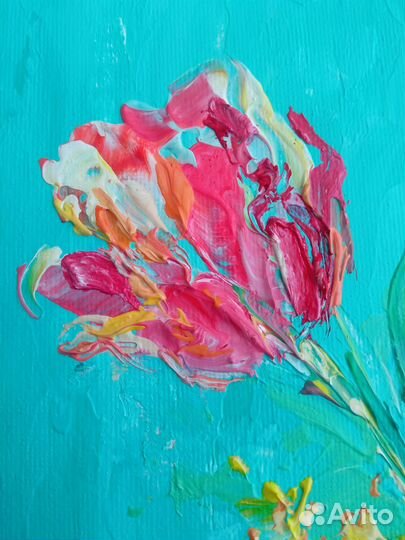 Картина акрил цветы весна