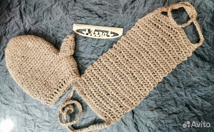 Мочалка ручной работы из джута