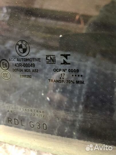 Bmw5 G30 Стекло двери заднее левое