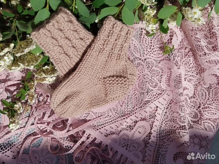 Носки вязаные для новорожденного